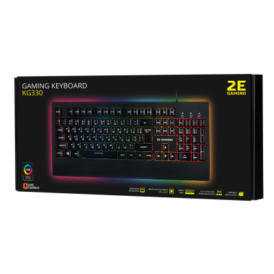 2E GAMING Keyboard KG330 LED USB Black